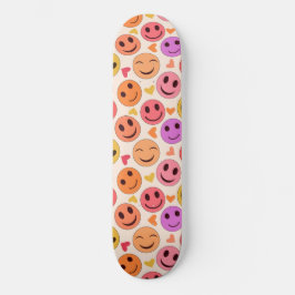 Skate Rostos felizes sorridentes coloridos com corações