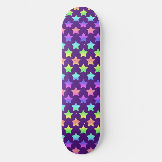 Skate Roxo com Estrelas de Ombre Pastel (Frente)