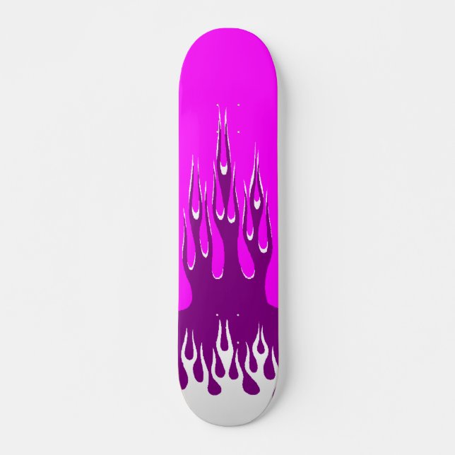 Skate roxo da luz do fogo (Frente)