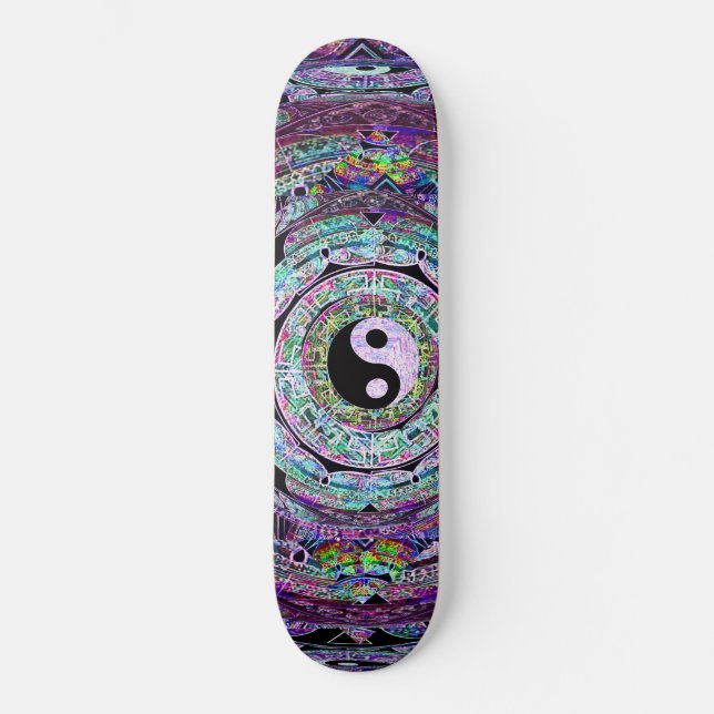 Skate Roxo da mandala de Yin Yang (Frente)