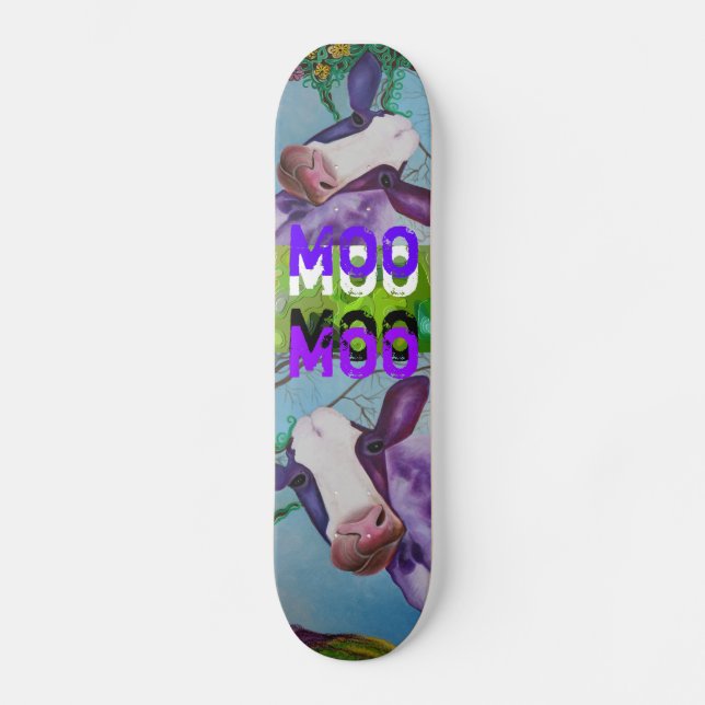 Skate roxo da VACA do MOO (Frente)