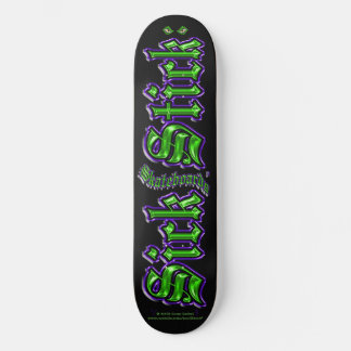 Skate Roxo e verde no preto ~ Sick Logo Pro Deck