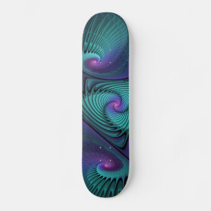 Skate Roxo encontra Arte Fractal abstrato Turquesa moder