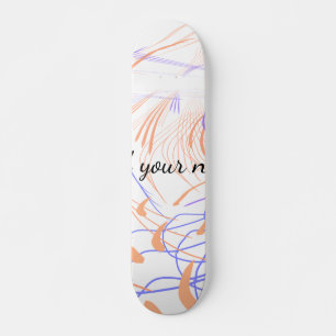 Skate Roxo laranja aquarela abstrato adicionar nome text