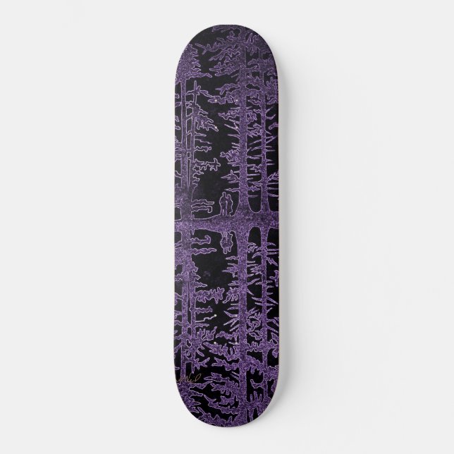 Skate roxo, malva, Floresta Negra, nas madeiras, coupl (Frente)
