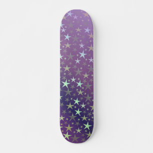 Skate roxo+prata,brilhante, brilhante, estrela, cor, dec