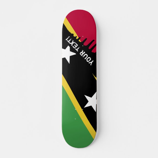 Skate Rua. Bandeira de Kitts e Nevis (Frente)
