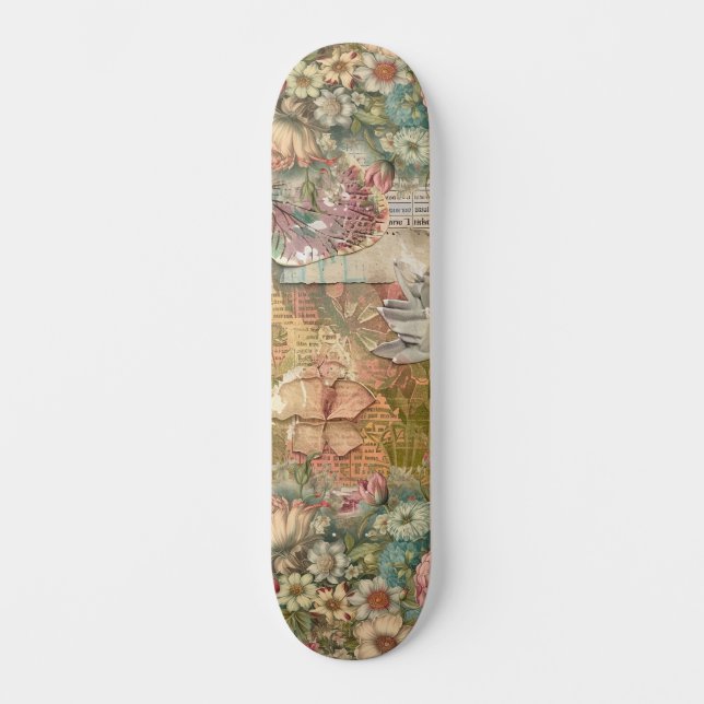 Skate Rua de Arte Floral, Abstrato de Abstrato legal (Frente)