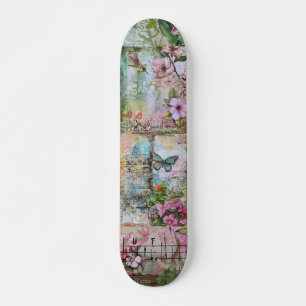Skate Rua Floral de Arte legal Abstrato Vintage