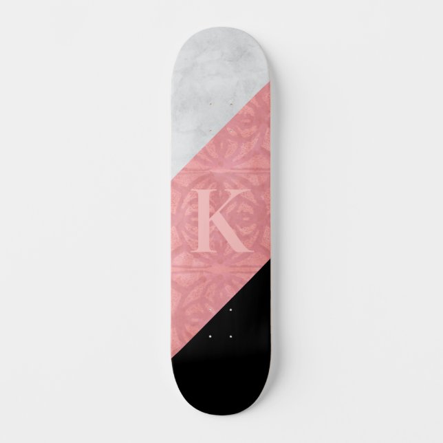 Skate Ruddy Pink Batik E Cinza Watercolor Letra (Frente)