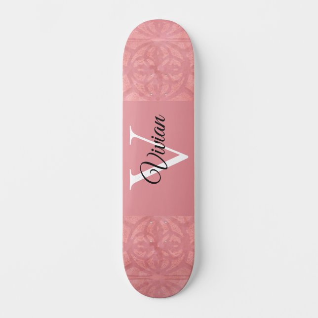 Skate Ruddy Pink Batik Name Monogrammed (Frente)