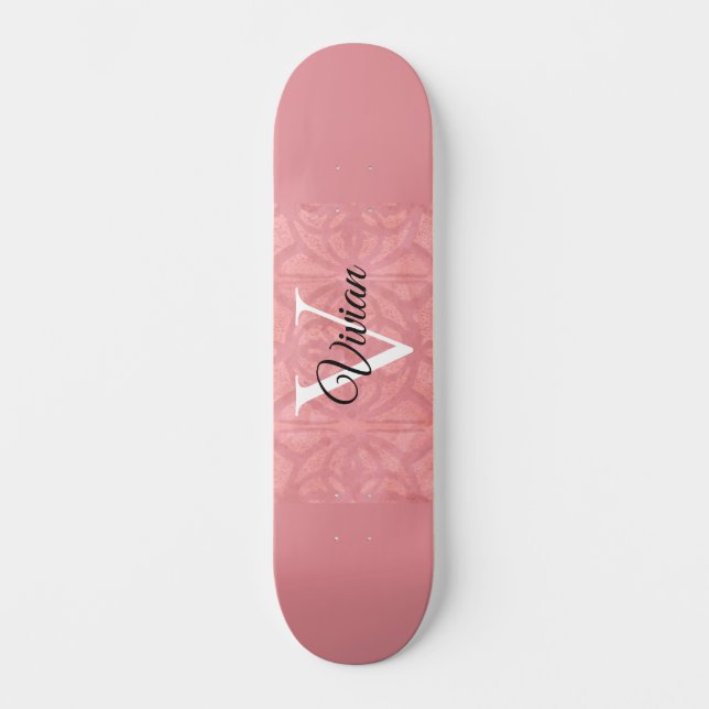 Skate Ruddy Pink Batik Name Monogrammed (Frente)
