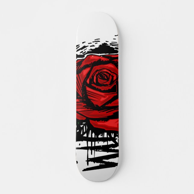 Skate Rugged Rose Graffiti Art – Red Urban Flower (Frente)