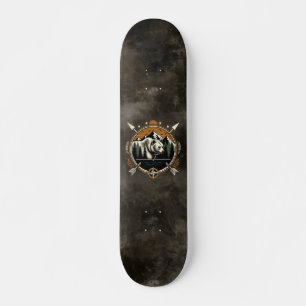 Skate Rústico, antiquado urso homem ao ar livre da monta