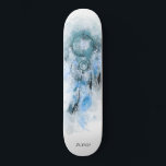 Skate *~* Sacred Boho Tribal Shamanic Dream Catcher<br><div class="desc">* Western BOHO American Watercolor Abstrato Dream Catcher Journey com adoráveis penas como símbolo Shamanic para um Nativo Americano Healer Espiritual ou design BOHEMIAM. * . *** As cores são, na sua maioria, DENIM E BLUE SLATE em BRANCO. Este abstrato de caça e penas modernas, criativas de vassoura e enraizadas...</div>