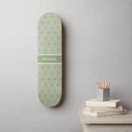 Skate Sage Green Hexagon Honeycomb Nome do Padrão
