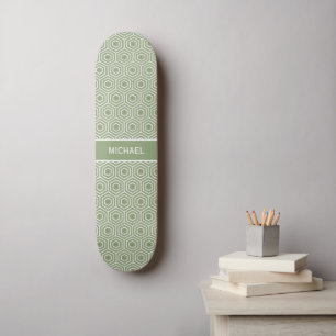 Skate Sage Green Hexagon Honeycomb Nome do Padrão