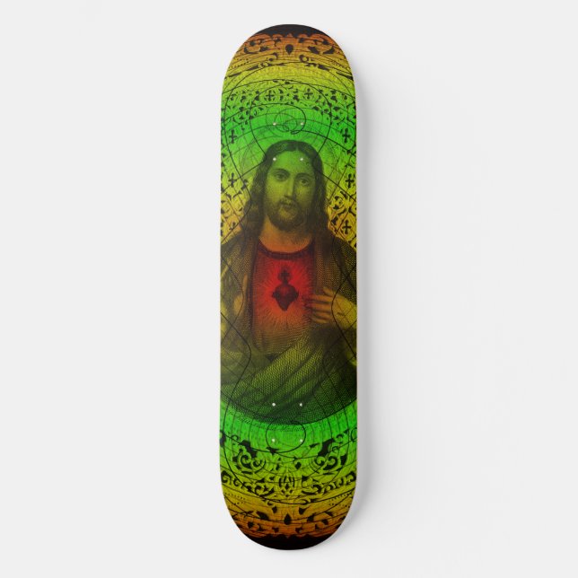 Skate Sagrado Coração de Jesus Rastafari (Frente)