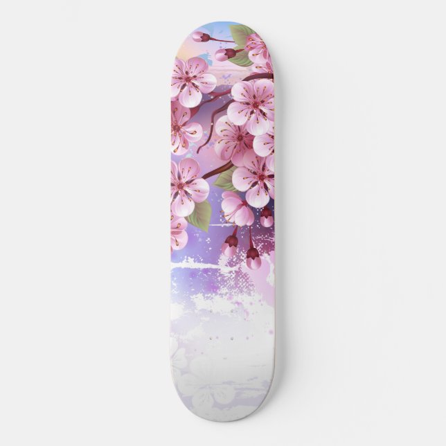 Skate Sakura rosa no fundo da pintura (Frente)
