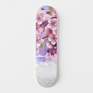 Skate Sakura rosa no fundo da pintura