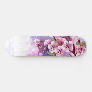 Skate Sakura rosa no fundo da pintura