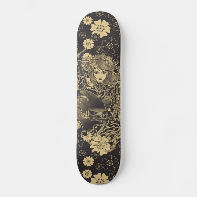 Skate Samouraïs Skateboards femme guerrière japonaise (Frente)