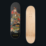 Skate Samurai Black Personalizado<br><div class="desc">O guerreiro asiático, guerreiro asiático, de arte ousada personalizado, com o seu nome acrescentado. Lave cores arrojadas.</div>