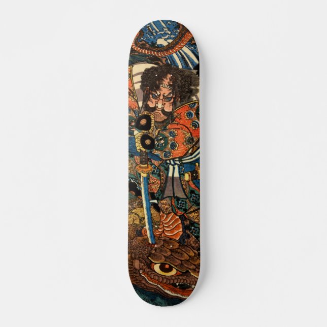 Skate Samurai japonês matando uma imensa píton (Frente)