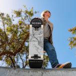 Skate San Diego, Quadro do Mapa da Cidade da Califórnia<br><div class="desc">Um mapa único da bela cidade de San Diego,  Califórnia. Este skate apresenta um mapa de ruas da cidade,  dentro,  uma fronteira preta no topo e no fundo. Uma maneira divertida de representar a cidade em que você ama e reside!</div>