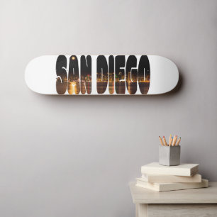 Skate San Diego Skyline City Black & Dourado Souvenir