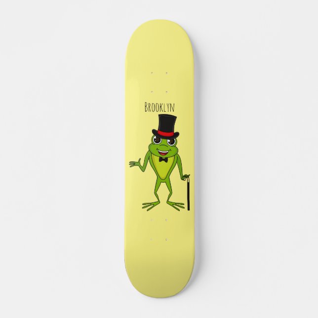 Skate Sapo engraçado com um desenho de chapéu superior (Frente)