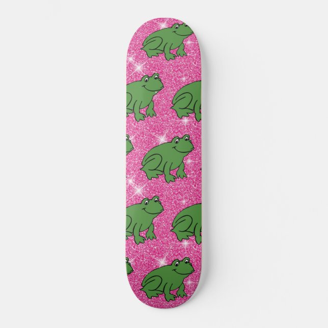 Skate Sapo Verde Animais Anfíbios Rosa (Frente)