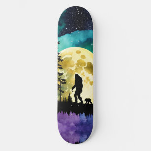 Skate Sasquatch caminhando com seu filhote de urso de es