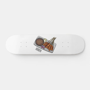 Skate Satay cartoon illustration 