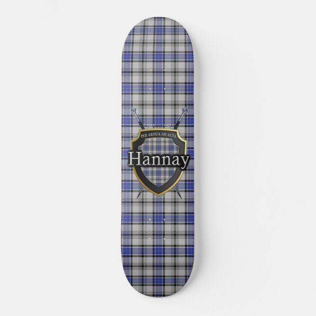 Skate Scottish Clan Hannay Tartan Shield (Frente)