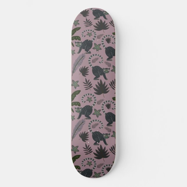 Skate Seamless pattern Tropical animals monkey jumping (Frente)