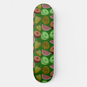Skate Seamless pattern tropical fruit & green background