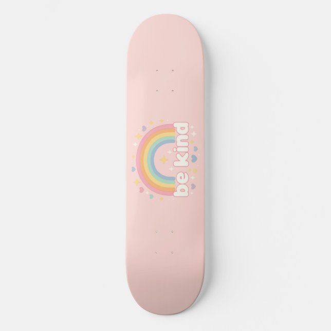 Skate Seja Gentil – Positividade Arco-Íris Pastel (Frente)