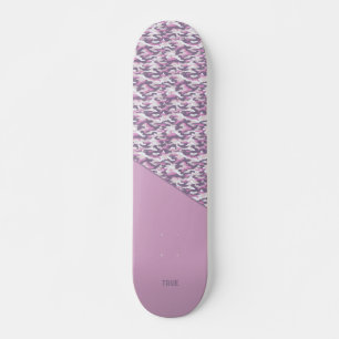Skate Semi Camuflagem dupla Cinza e Rosa vertical