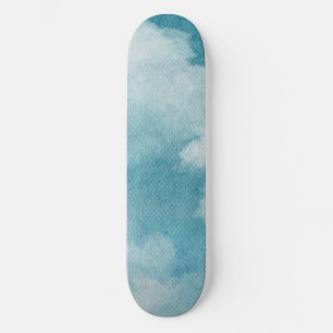 Skate Serene Horizon Sonha Aquarela Azul e Branco
