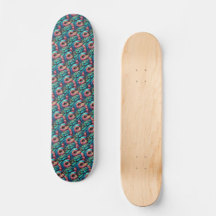 Skate Serenidade com penas vibrantes