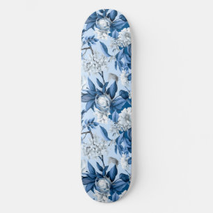 Skate Série Chinoserie Azul e Branco Design 3