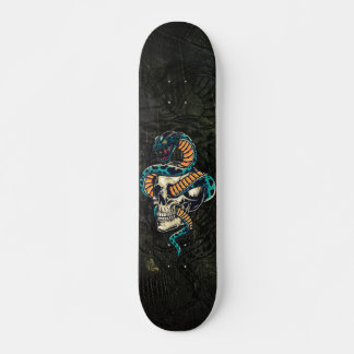Skate Serpente de patins sur crâne imprimé sur bois