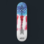 Skate *~* SETA Militar Red White Flag<br><div class="desc">*Energeticamente Avançado / imbui a silhueta ARROW na bandeira americana * Bandeira Americana Patriótica com silhueta q ARROW . . Este design apresenta a bandeira americana Flag American também conhecida como Velha Glória e Estrelas e Stripes. Esta design de Bandeira Americana de Aquarela inclui as cores Vermelho Azul Branco na...</div>