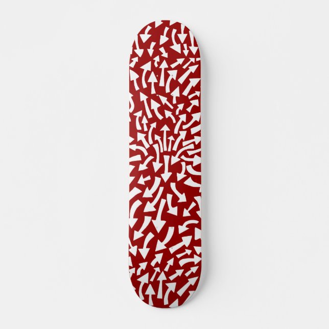 Skate Setas - Branco sobre Marrom (Frente)