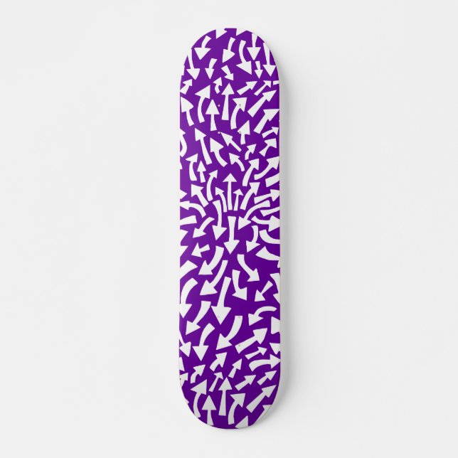 Skate Setas - Branco sobre o Profundo Roxo (Flashback de (Frente)