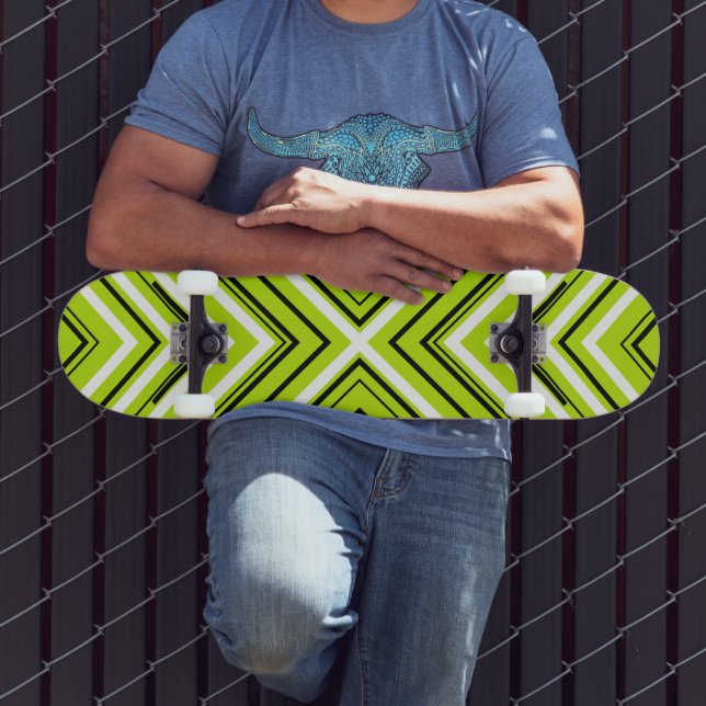 Skate Setas em Verde limão, Preto e Branco (Ao ar livre 3)