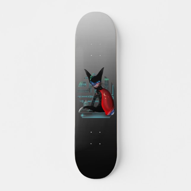 Skate Siamese Cat Cyberpunk Ninja (Frente)
