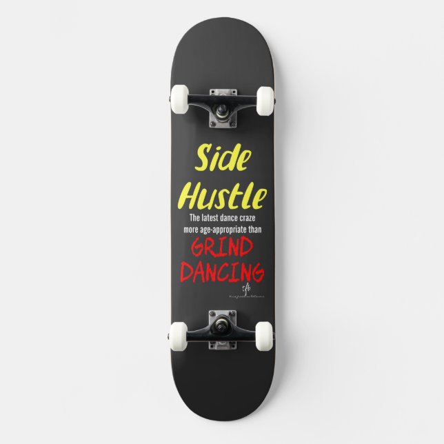 Skate Side Hustle vs Grind Dancing Neon Yellow Text (Frente)