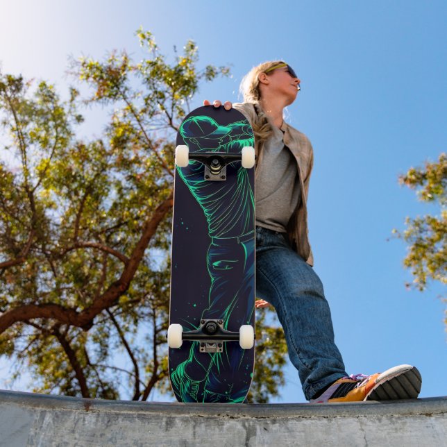 Skate Silhouette Verde Golfer Minimalista (Ao ar livre 1)
